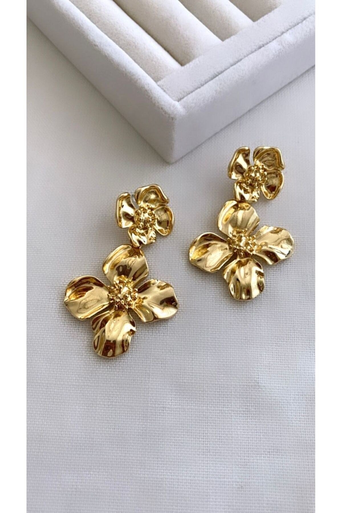 İkili Çiçek Küpe (6 cm)