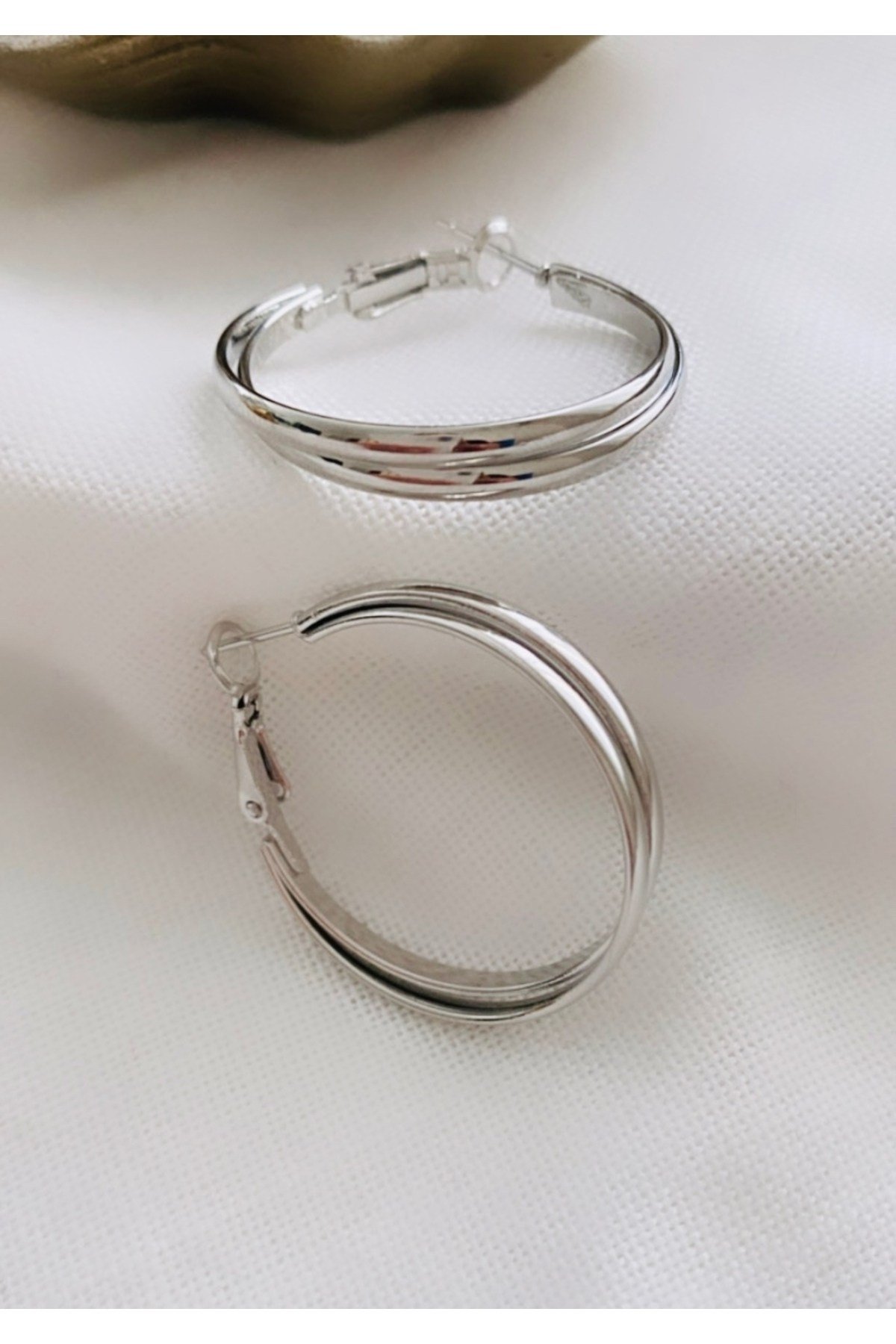 İkili Görünümlü Model Halka Küpe (2,5 cm)