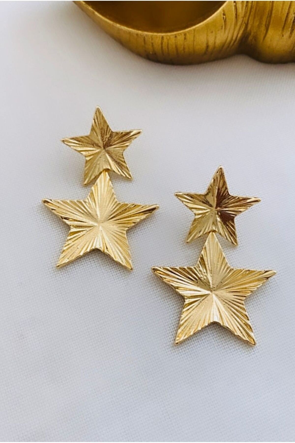 İkili Yıldız Küpe (5,5 cm)
