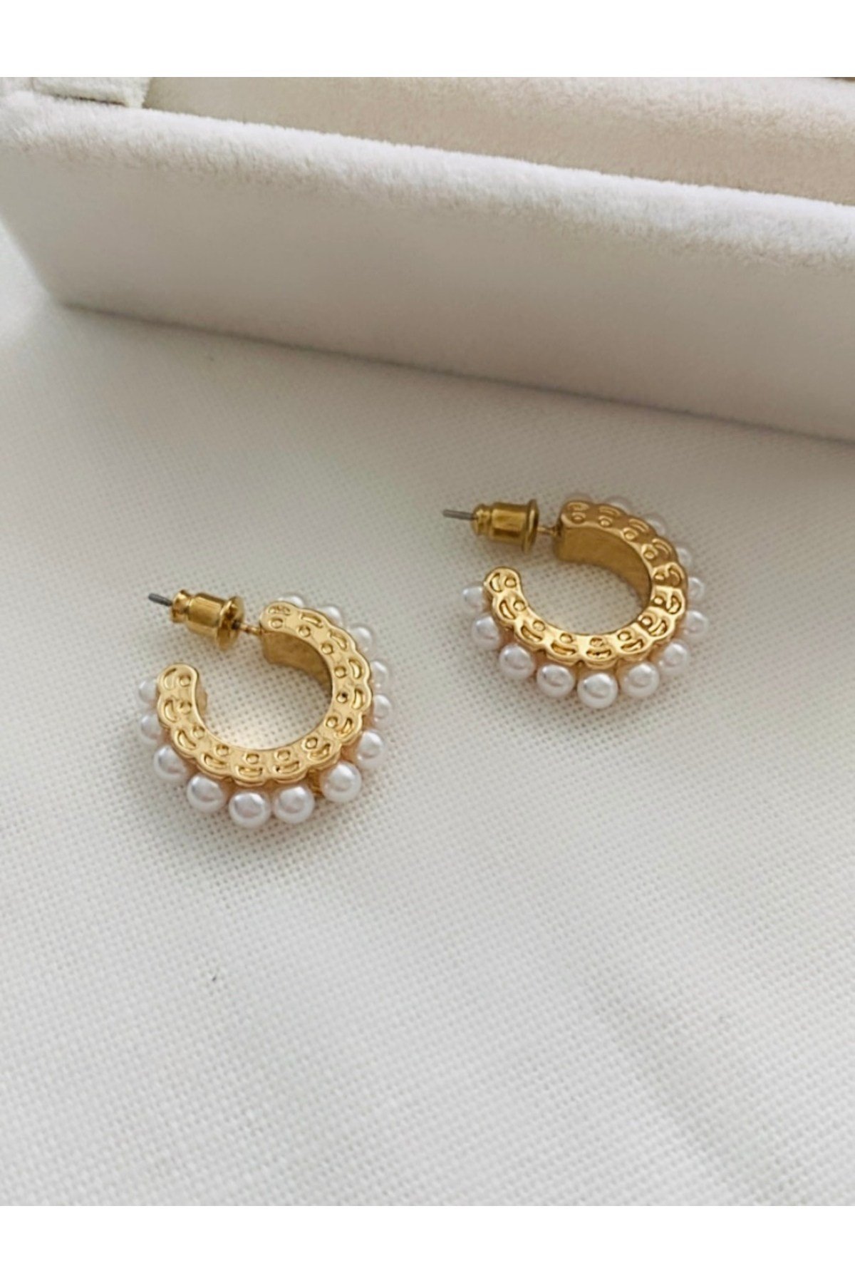 İncili Halka Küpe (1,5 cm)