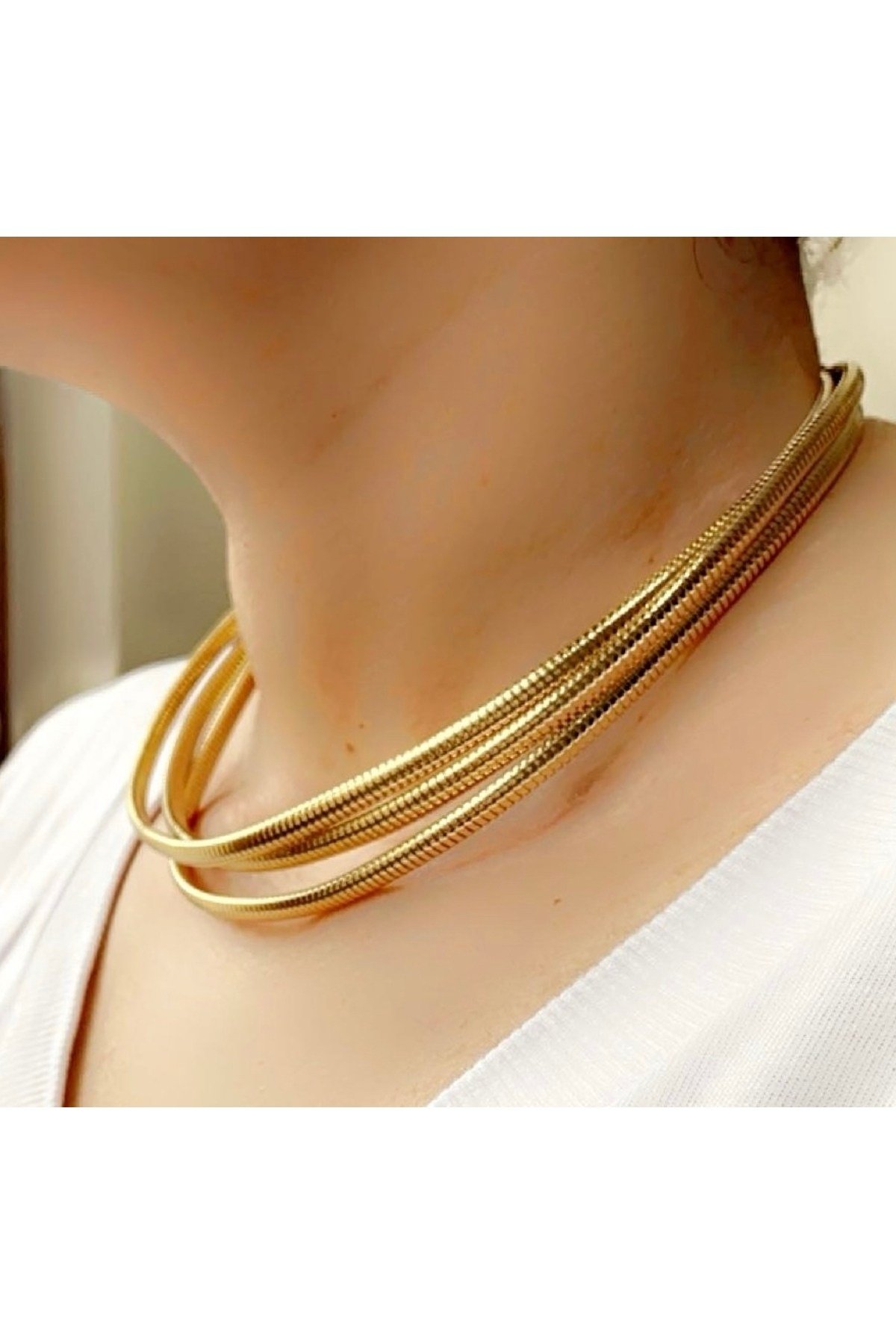 İthal Üçlü Chocker Kolye