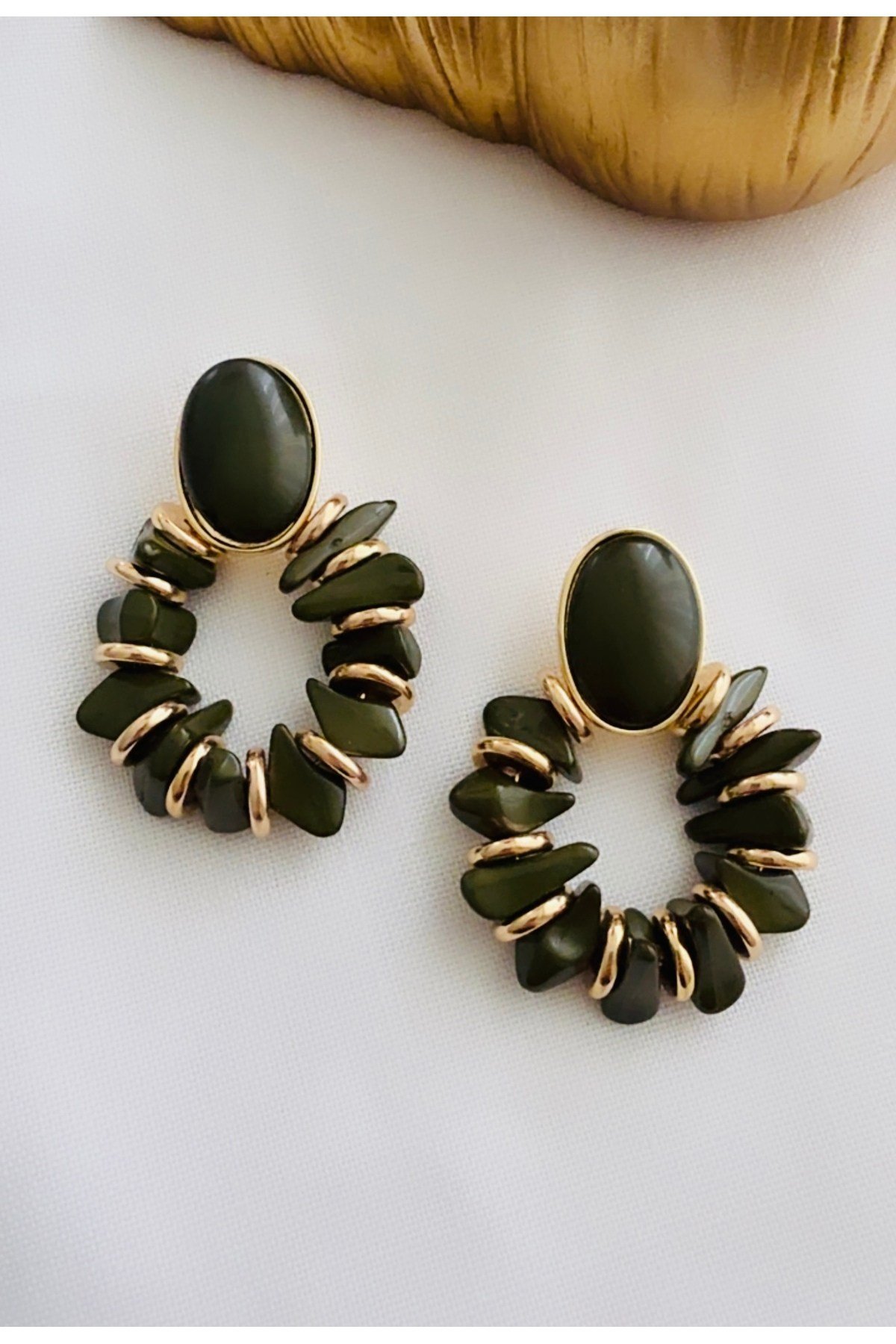 Kemik Tasarım Halka Küpe (6,5 CM)