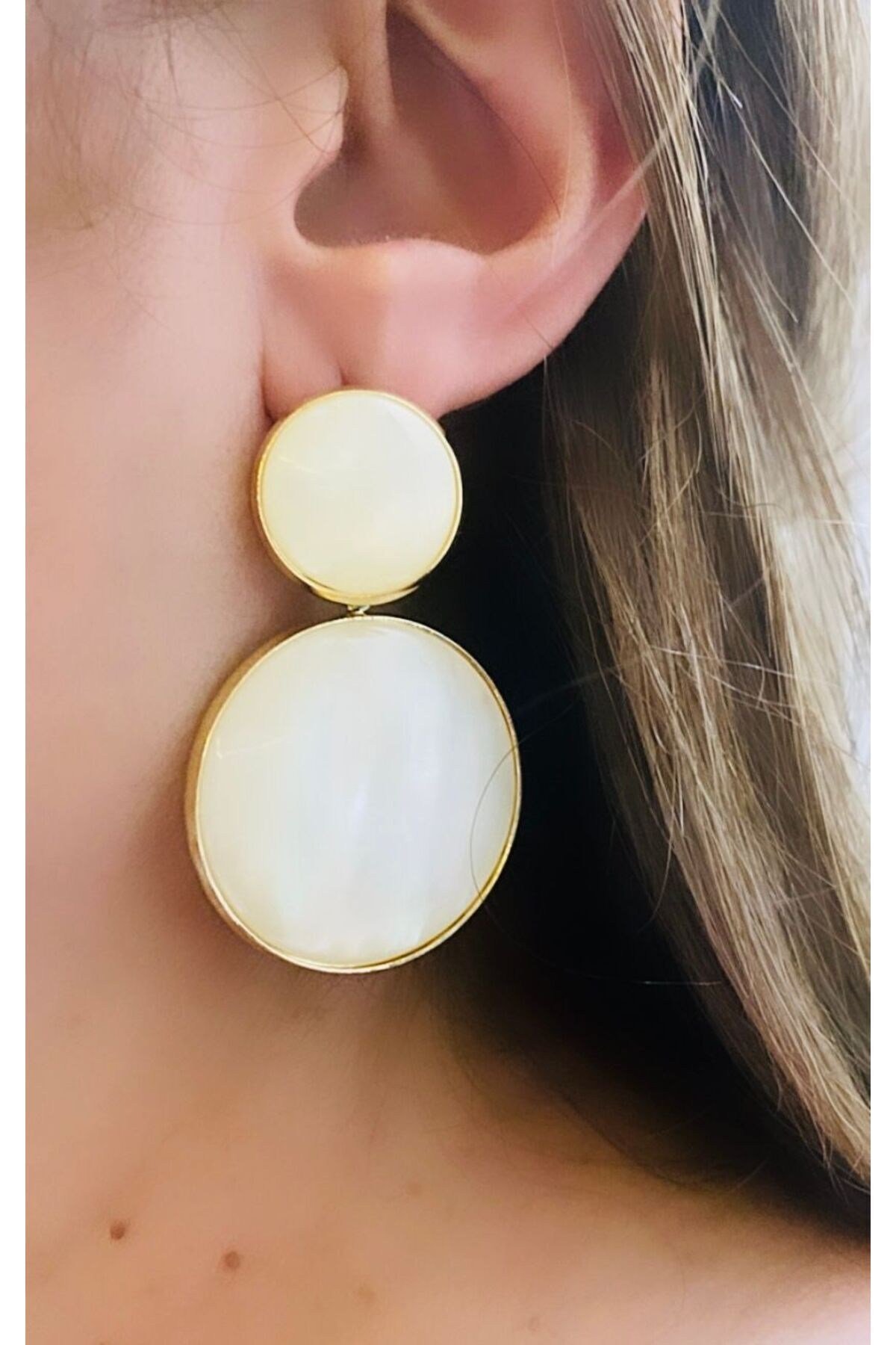 Sedef İkili Küpe (5 cm)