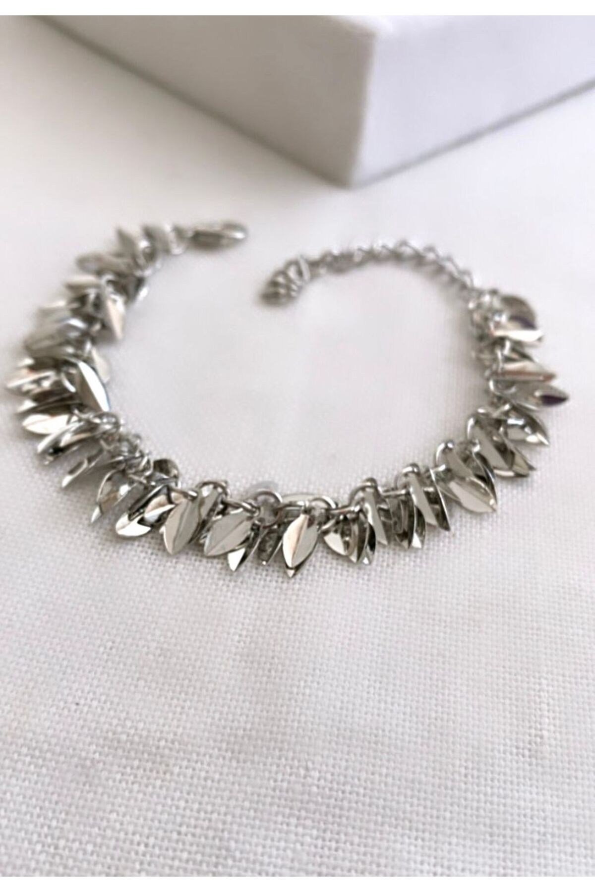 Yaprak Silver Bileklik