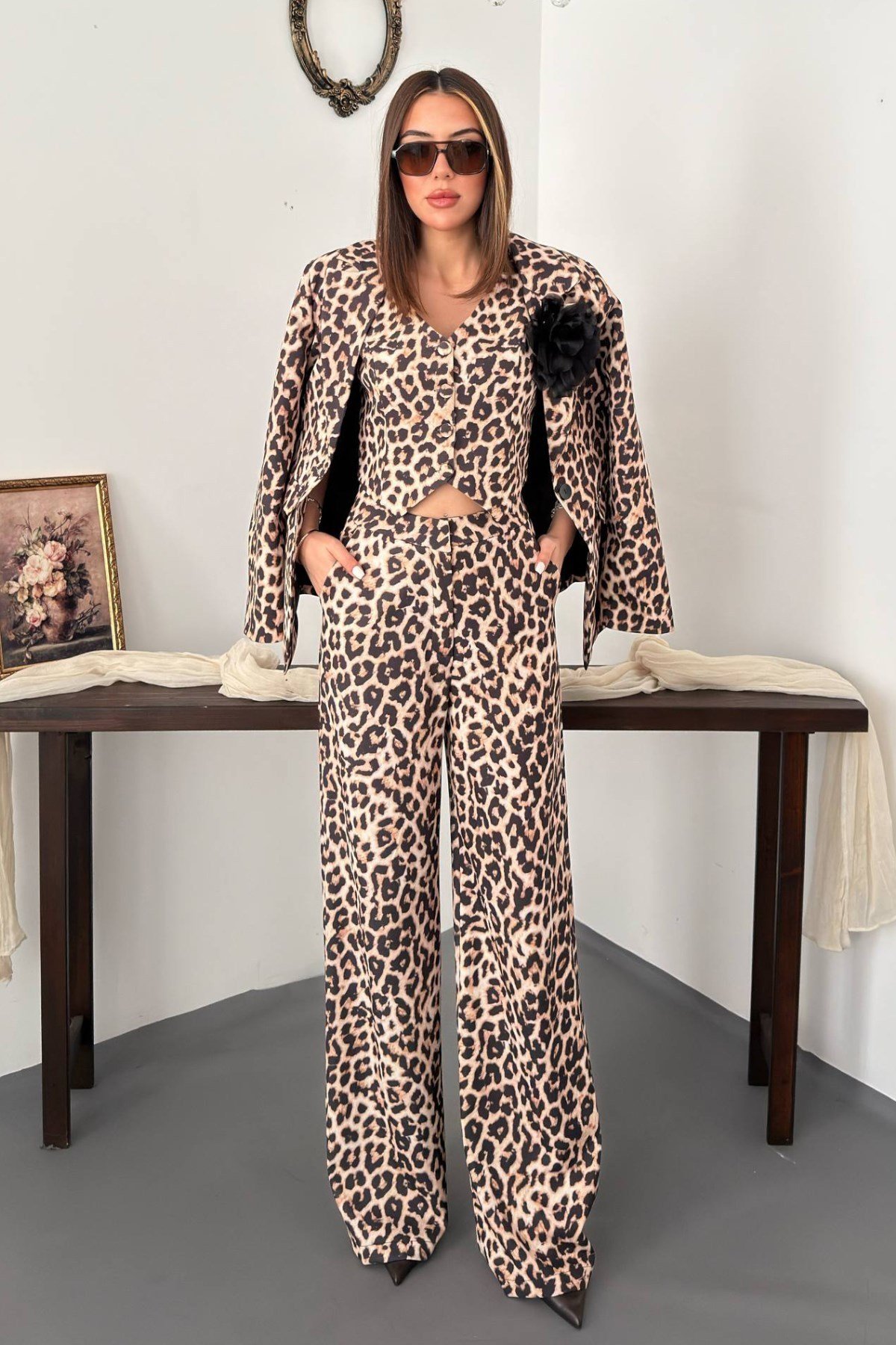 Leopar Leopar Desenli 3Lü Takım