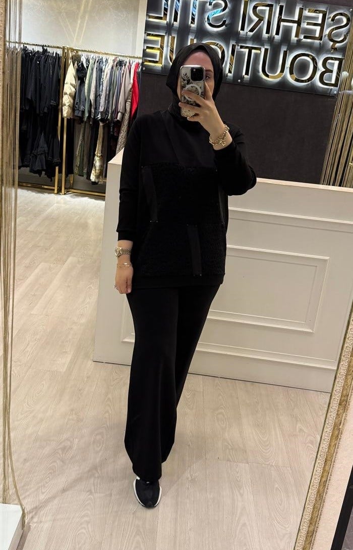 CEREMONY Dantel Detaylı Çelik Örme Takım