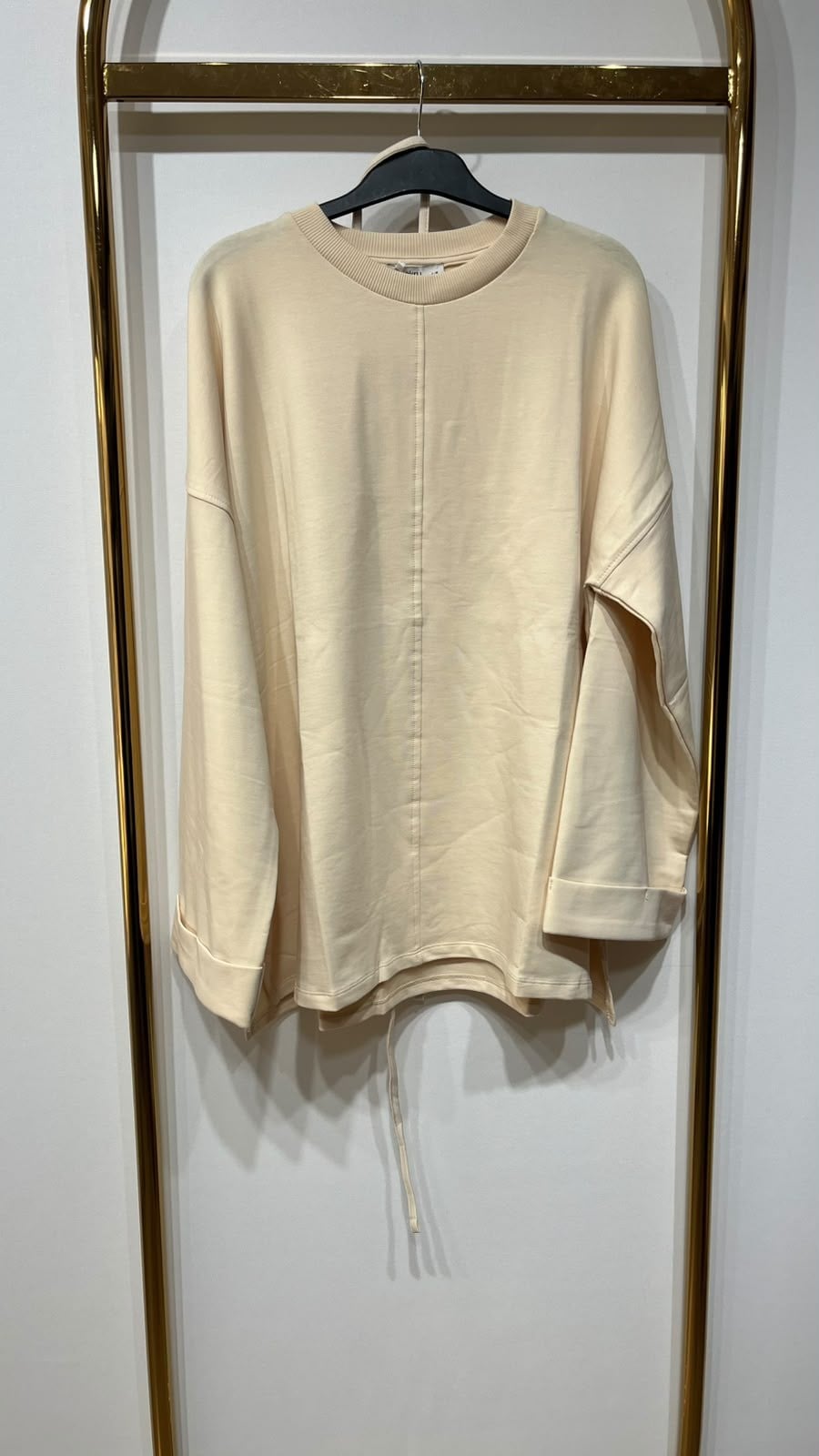 EKRUTEX Dikiş Detaylı Yırtmaçlı Sweatshirt