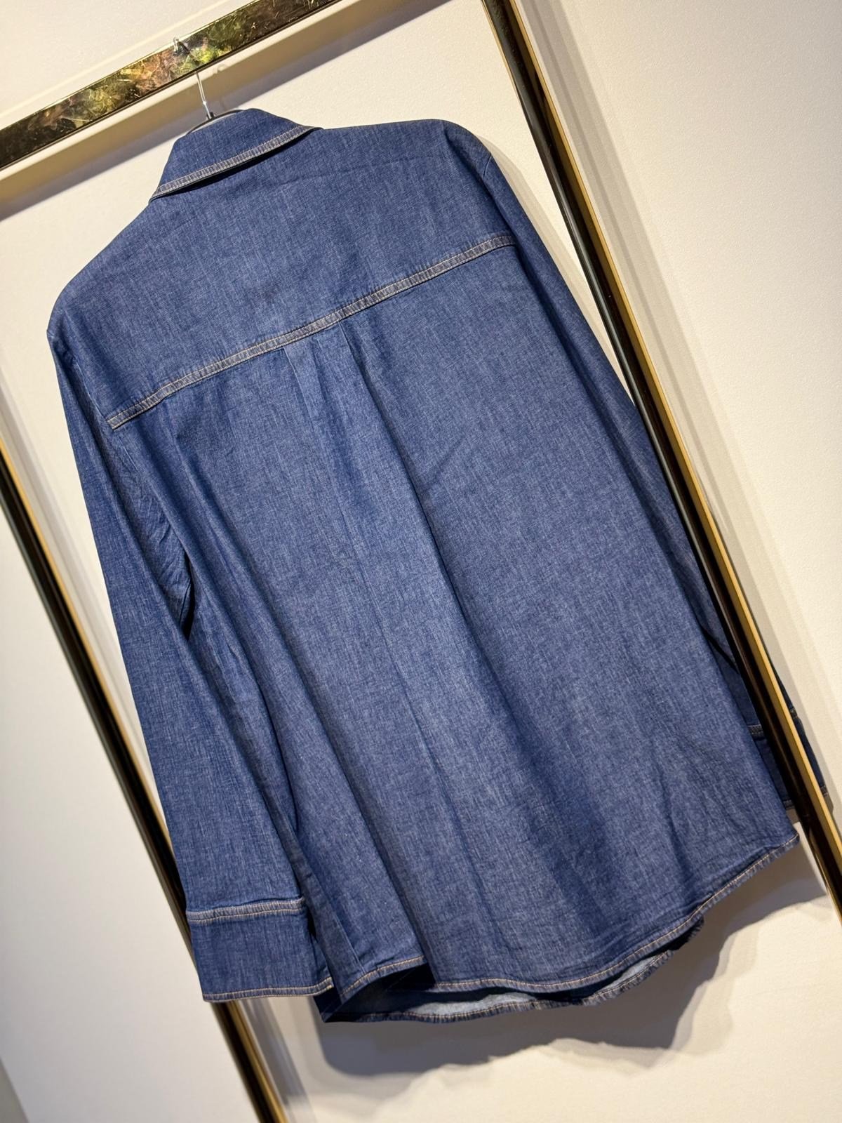 EXQUİSE Duwayne Gold Düğmeli Denim Rahat Gömlek