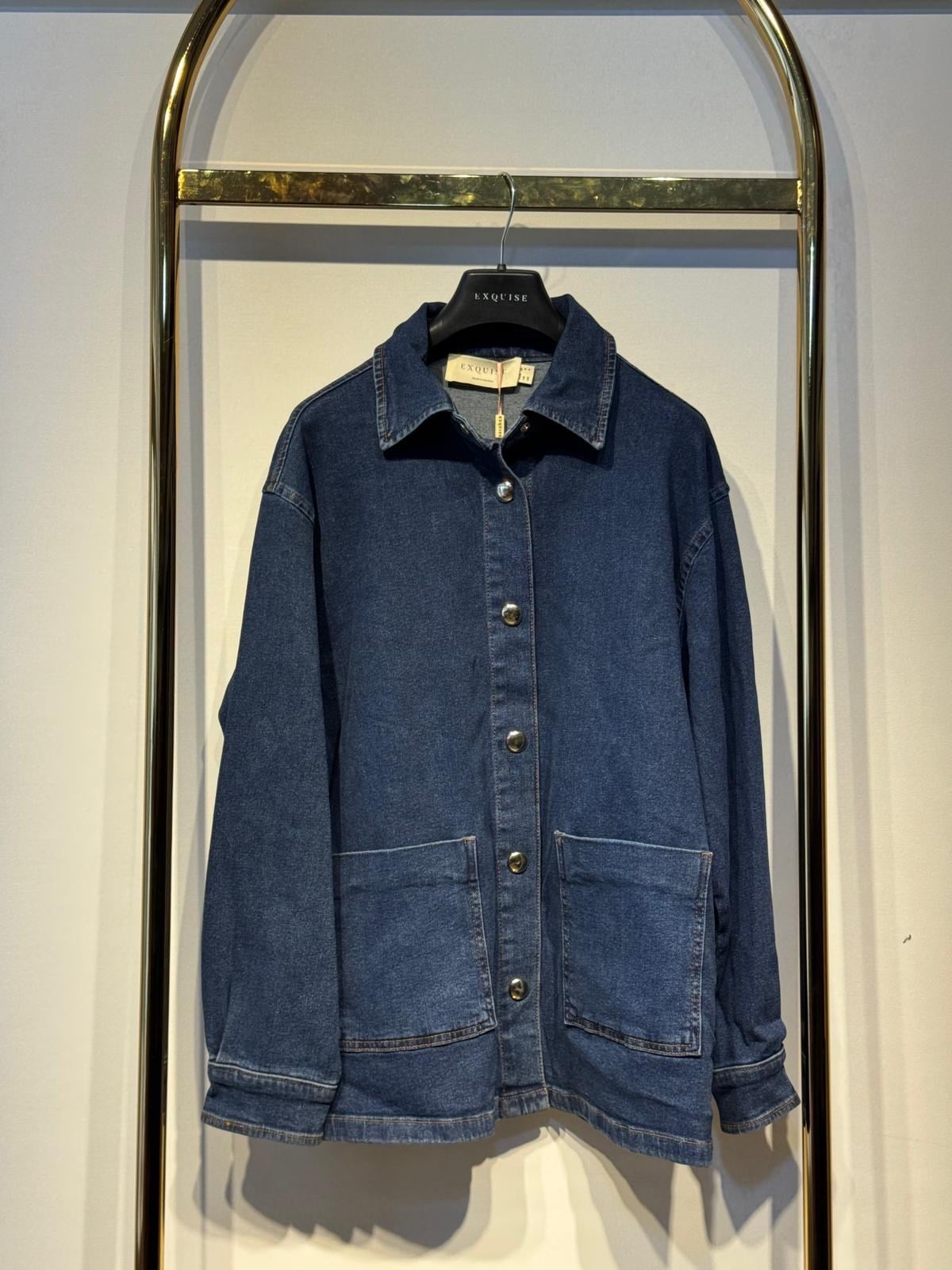 EXQUİSE Gold Düğme Salma Denim Ceket
