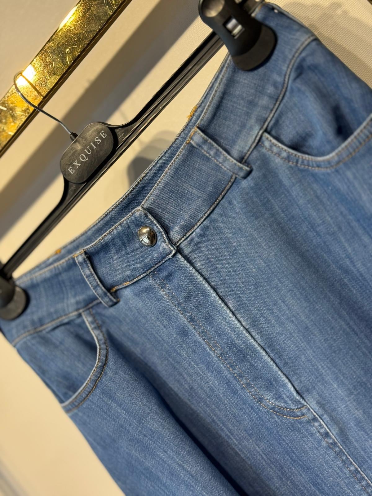 EXQUİSE Meagan Denim Parçalı Etek