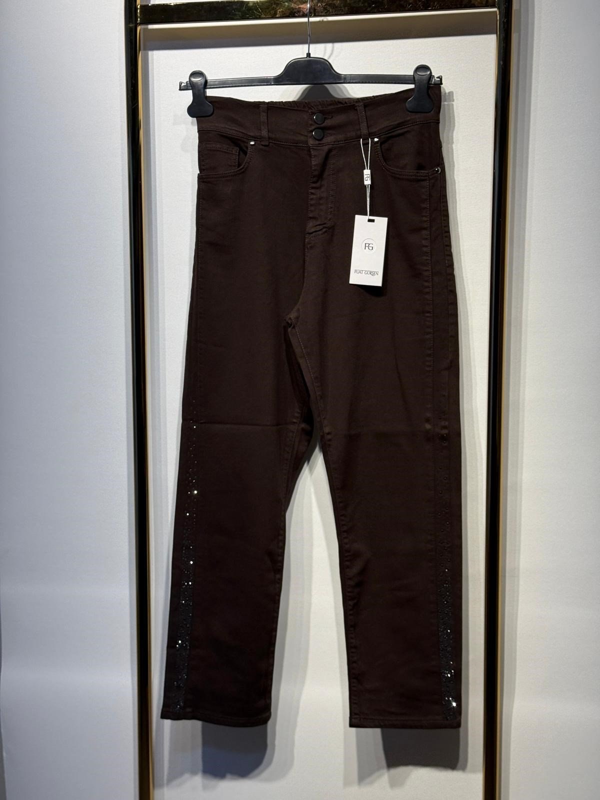 FUAT GÜRSEN Taş İşleme Detaylı Jeans Pantolon