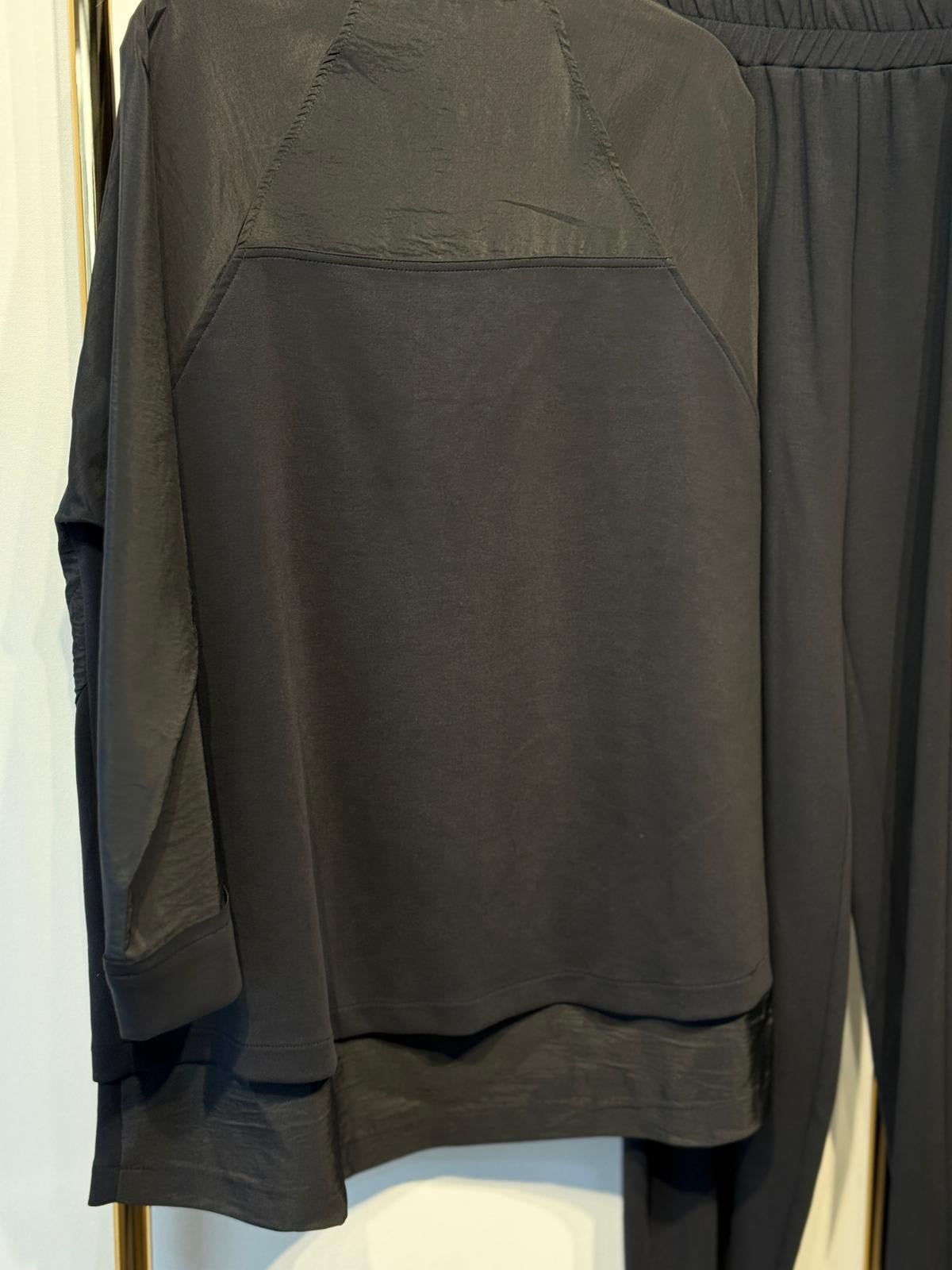 GHİSA Ferumuar Tasarım Mix Kumaş Tunik Pantolon Takım
