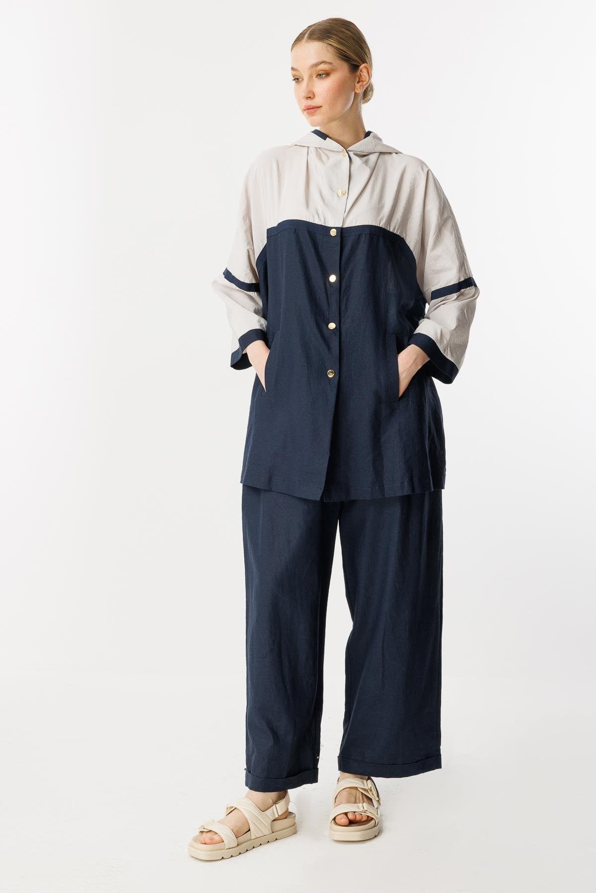 GHİSA Kapşonlu Çıtçıtlı Sweat Pantolon Takım