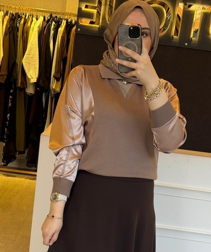 GHİSA Merserize Mix Saten Tasarım Tunik