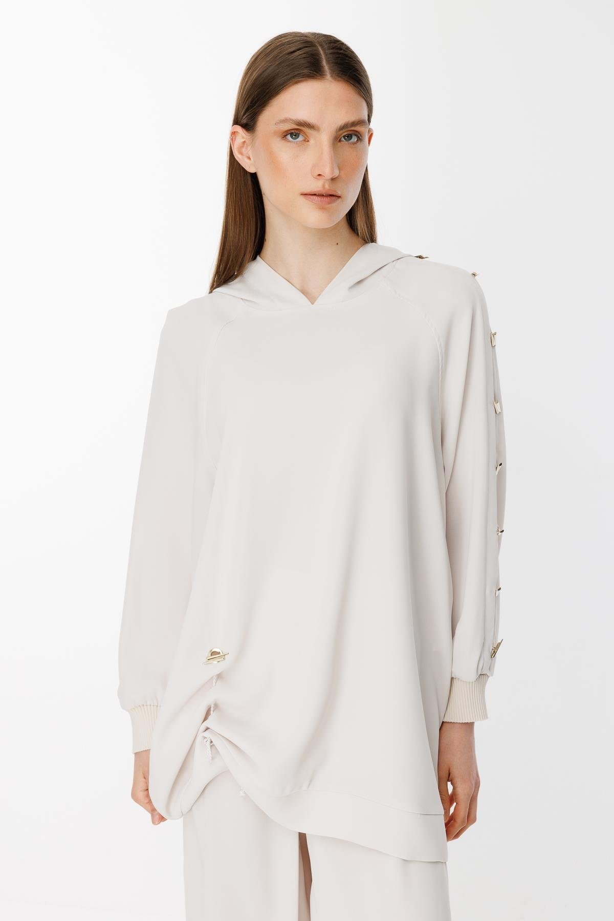GHİSA Omzu Düğme Detaylı Sweatshirt Pantolon Takım