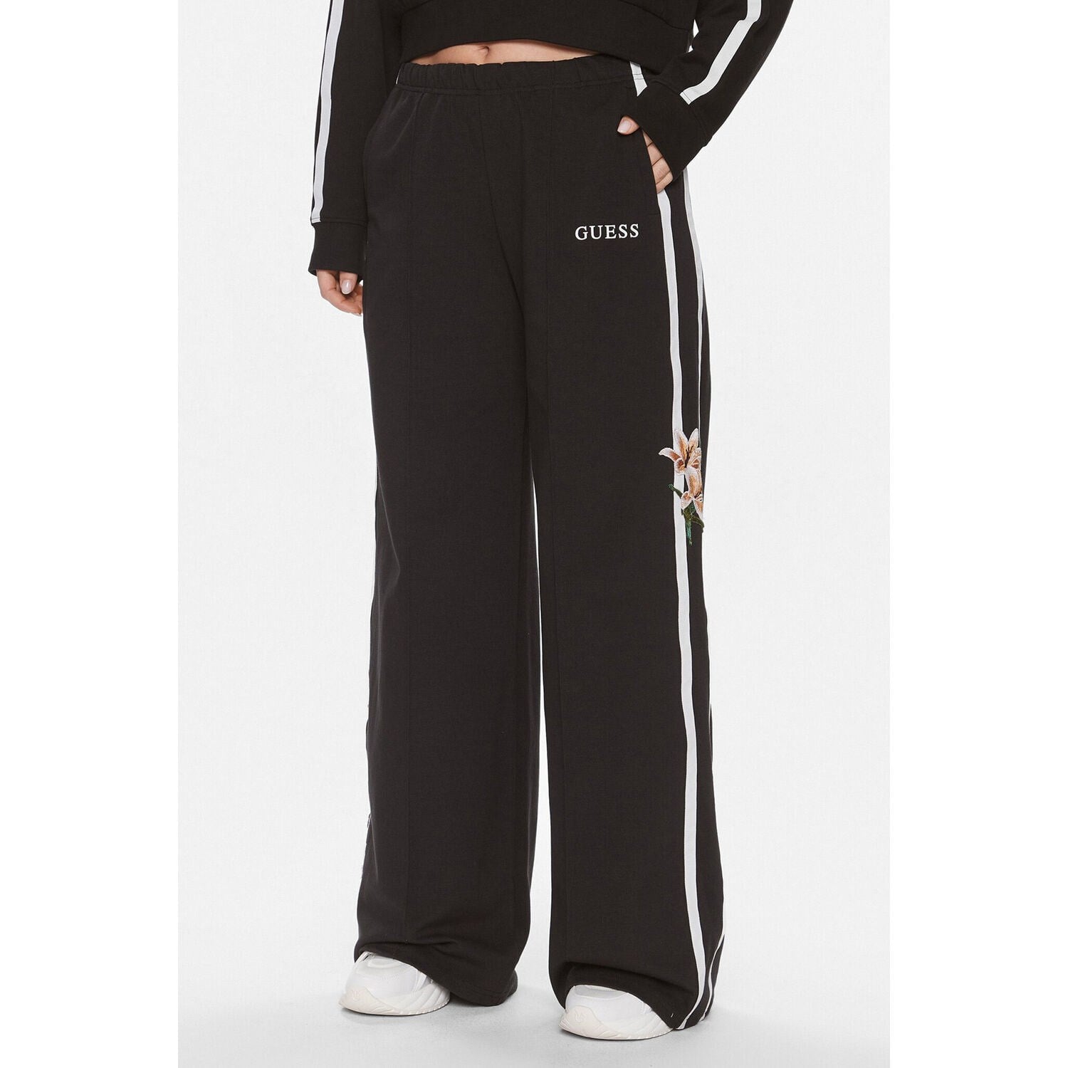 GUESS Çiçek nakış işlemeli düz kesim pantolon
