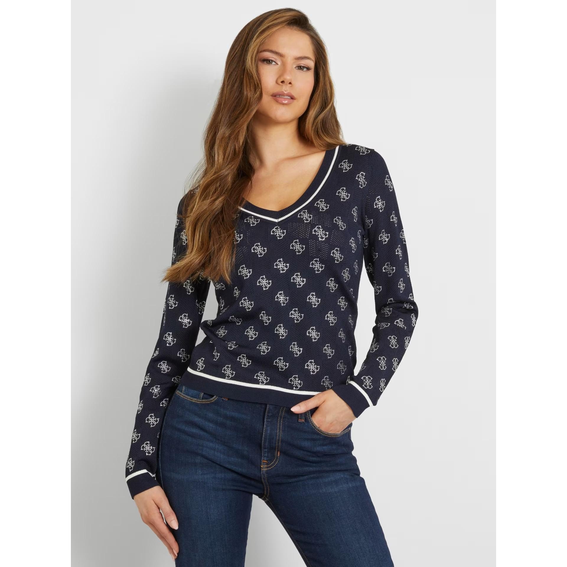 GUESS rosie uzun kollu örgü üst SWEATER