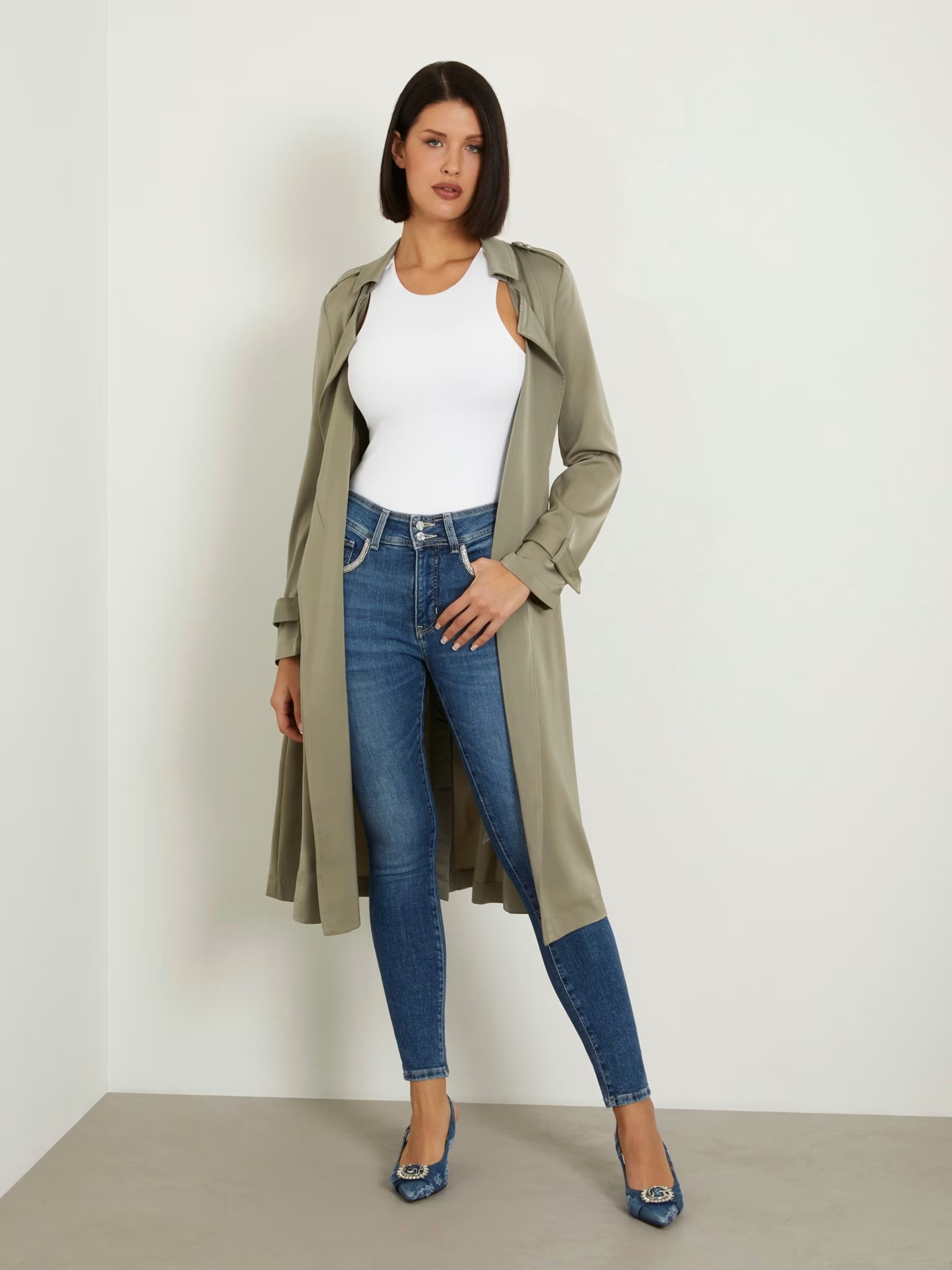 GUESS Saten klasik trençkot