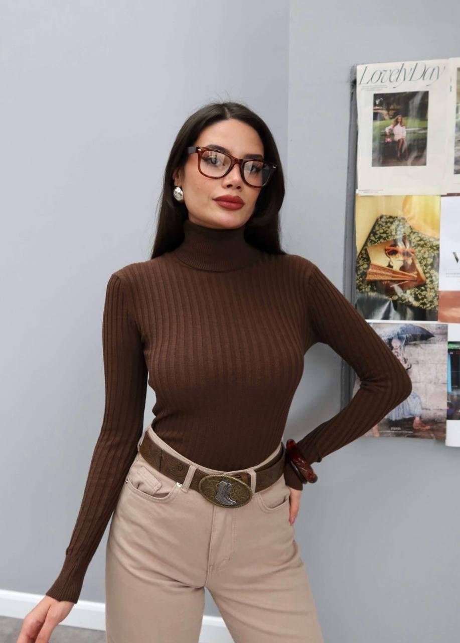 HOT FASHİON Fitilli Balıkçı Yaka Kazak