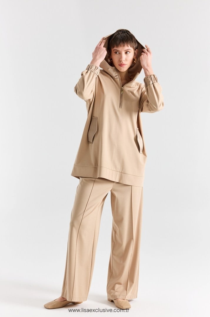 LİSA EXCLUSİVE Kapşon Detaylı Sweat Pantolon Takım