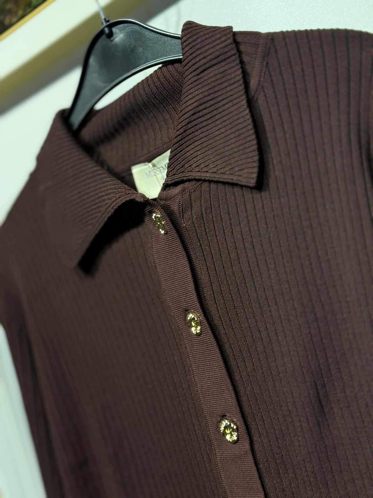 MİSSEMRAMİSS Belle Noir Midi Gold Düğmeli Merserize Hırka