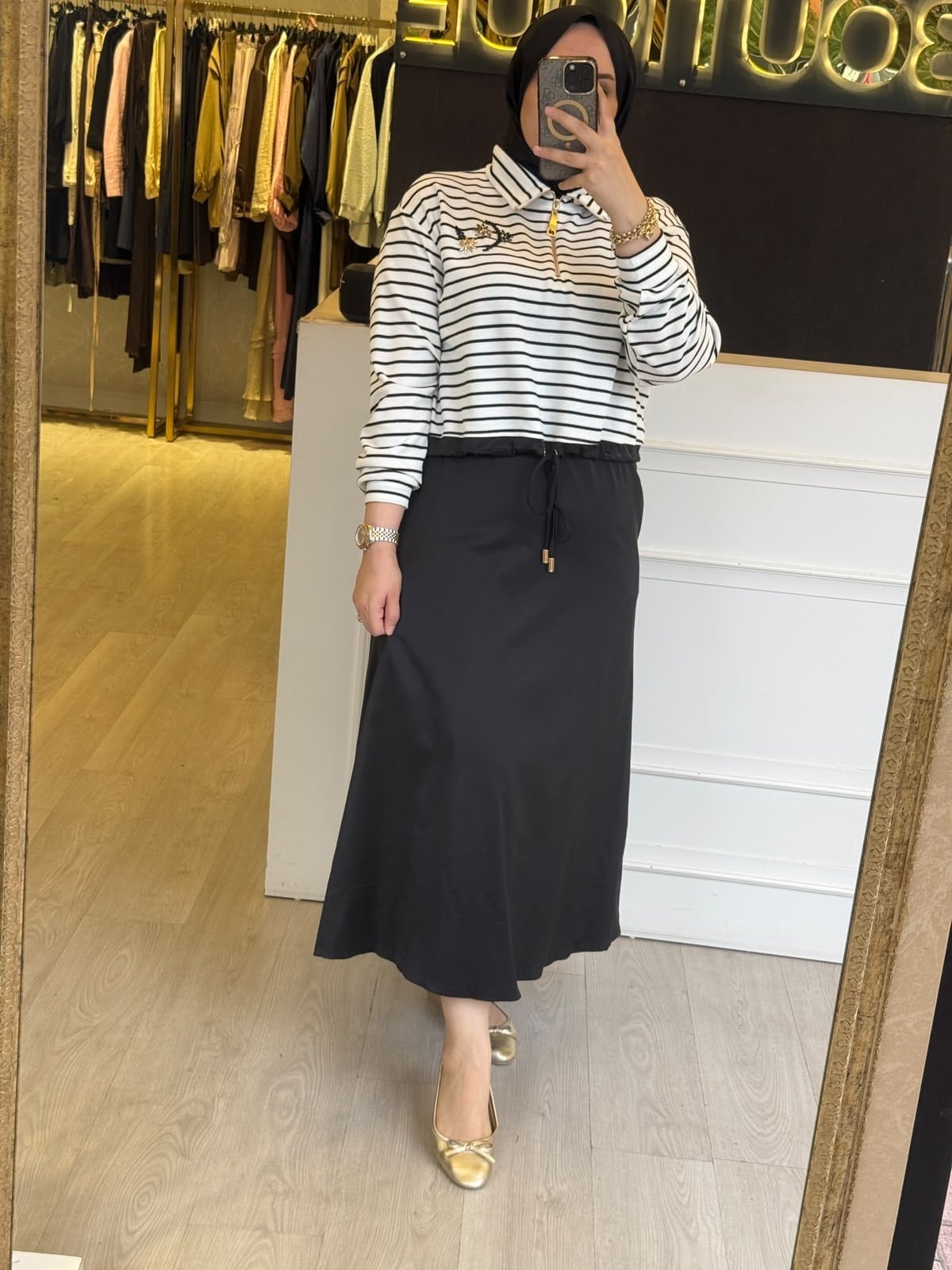 MİSSEMRAMİSS ÇİZGİLİ ZIP SWEATSHIRT