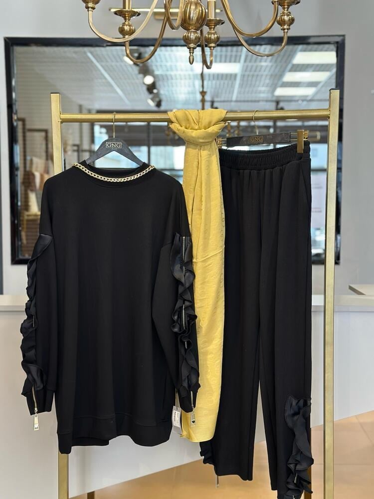 MİSSEMRAMİSS Stocco Zincir Detaylı Pantolon Tunik Takım