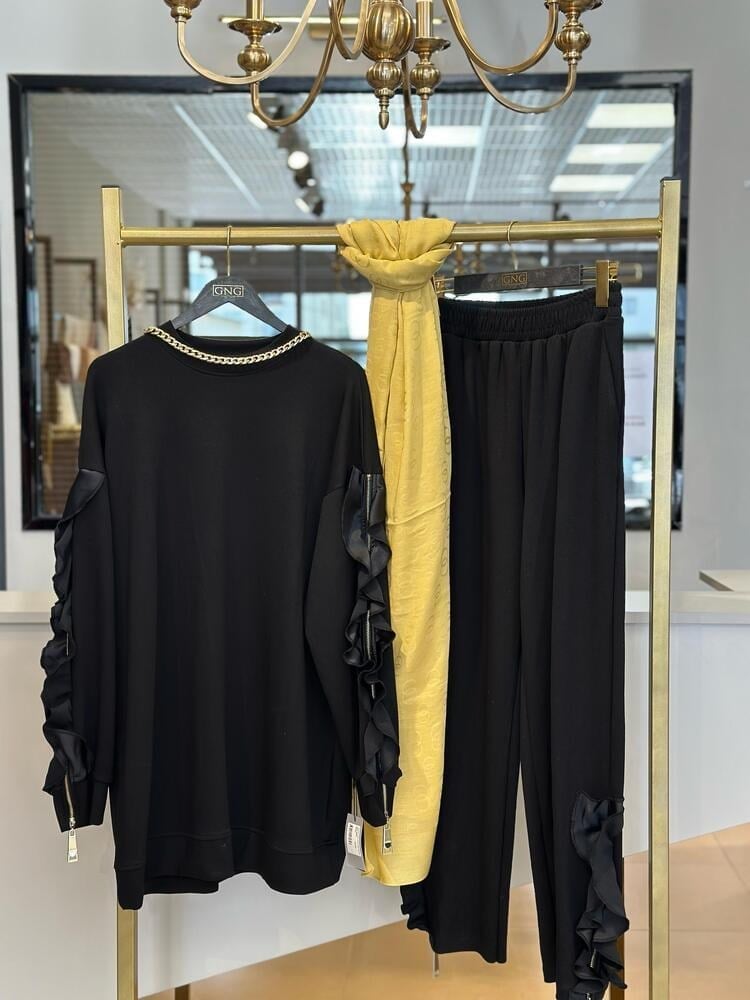 MİSSEMRAMİSS Stocco Zincir Detaylı Pantolon Tunik Takım