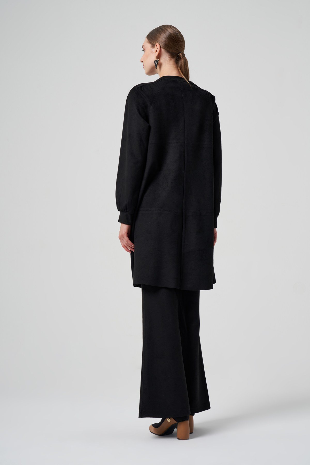 MİSSWHENCE 34001 Fermuarlı Cepli Süet Tunik