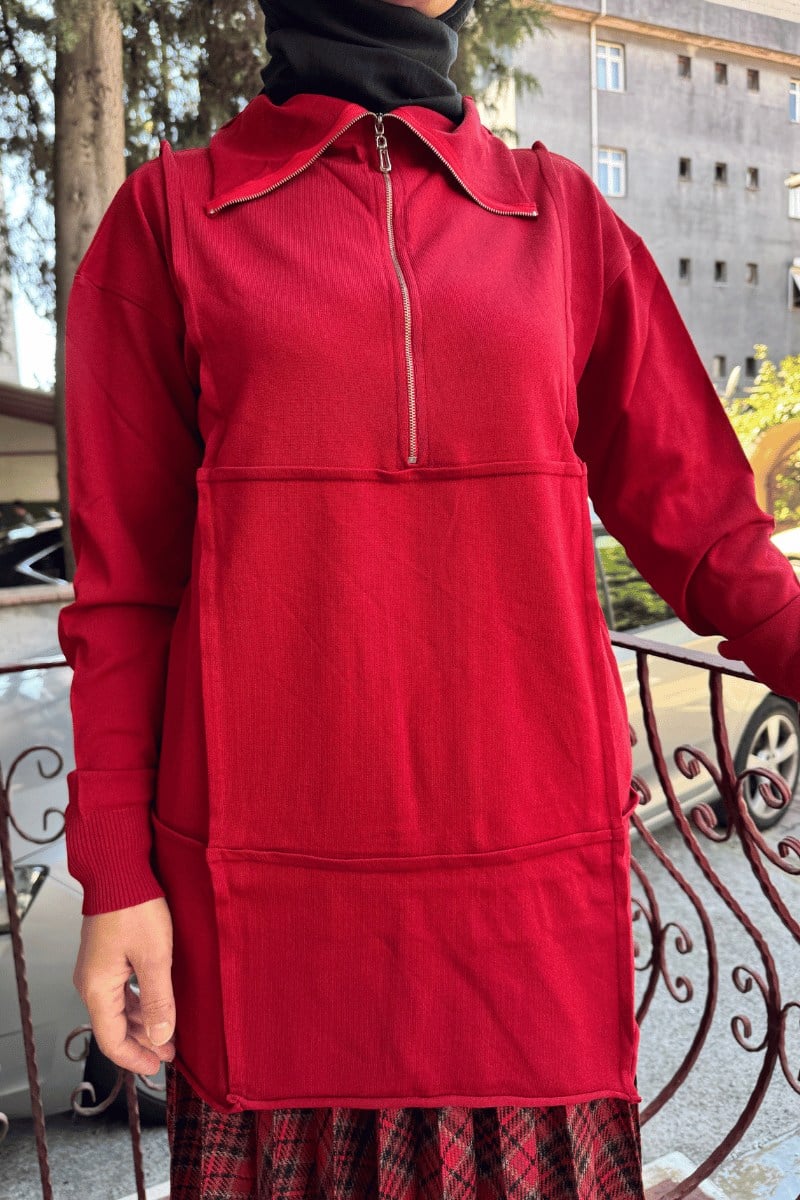 MİSSWHENCE 36013 Düğmeli Triko Tunik
