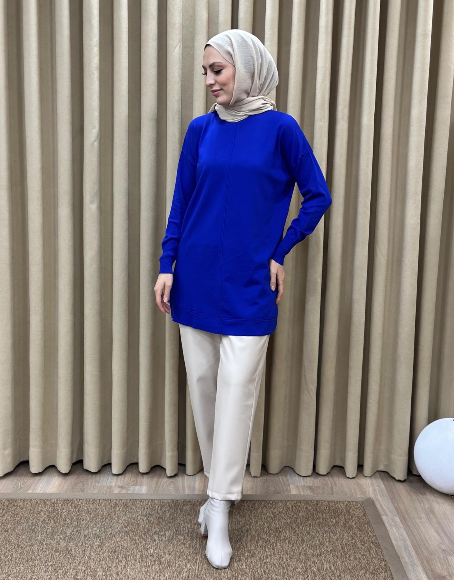 NUSS Dikiş Detaylı Merserize Tunik