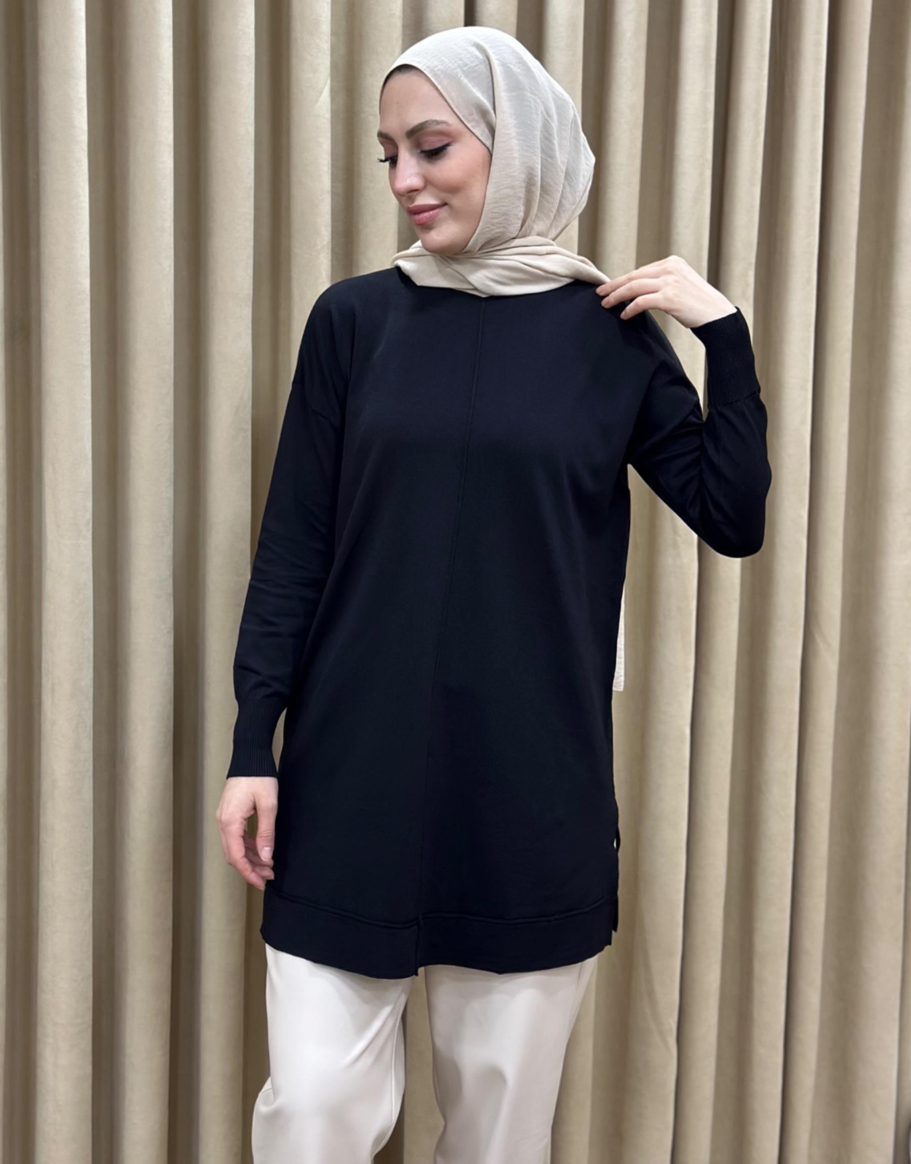 NUSS Dikiş Detaylı Merserize Tunik