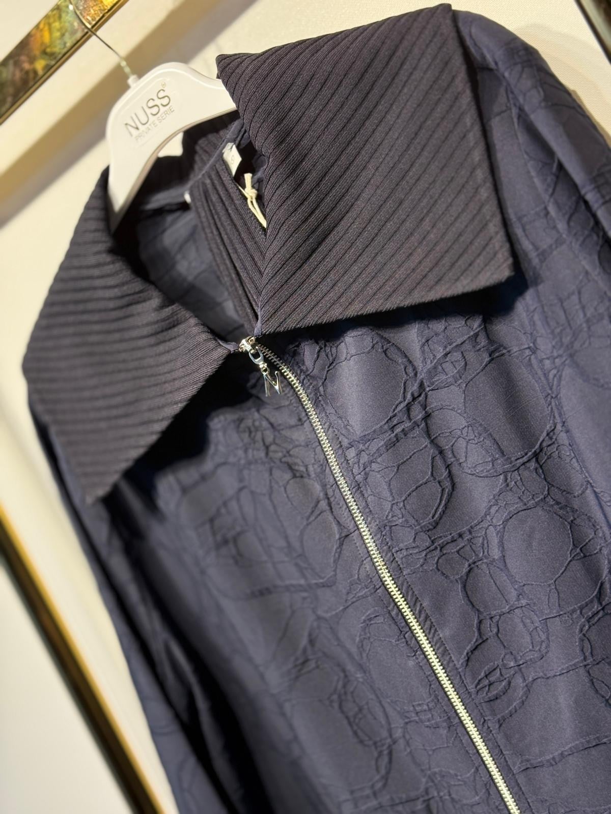 NUSS Kabartma Kumaş Triko Kemer Hediyeli Uzun Kap