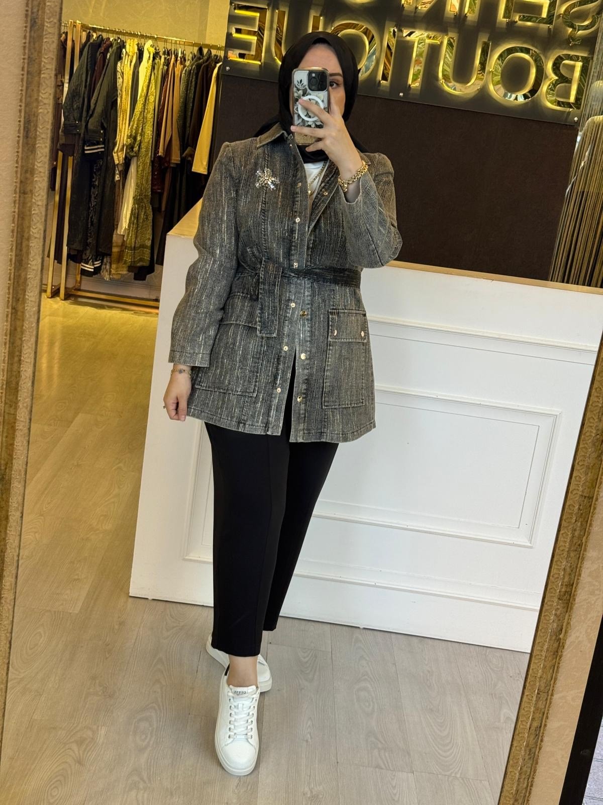 NUSS Parla İplik Geçişli Denim Kap