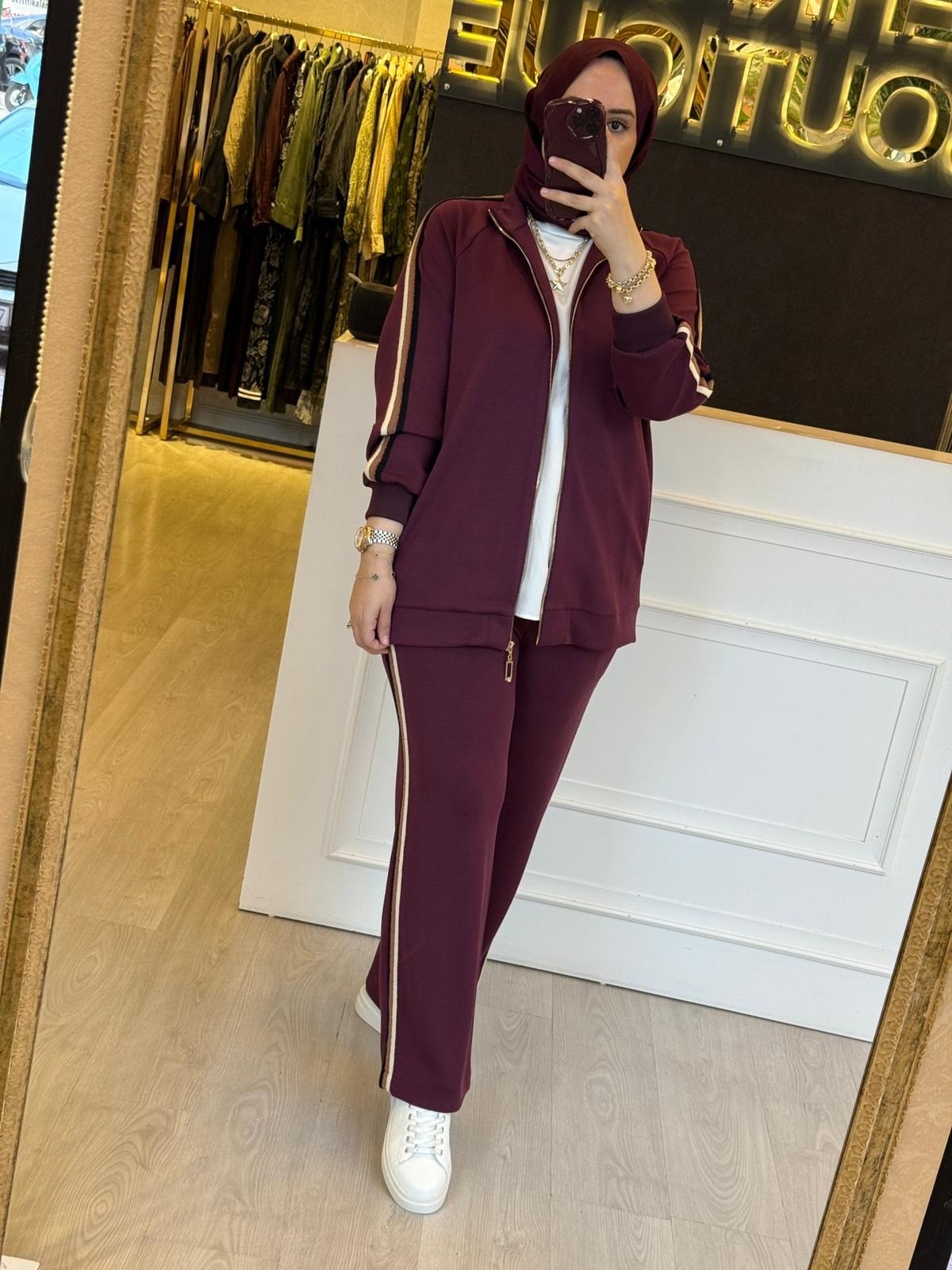 NUSS Şerit Detaylı Ceket Pantolon Takım
