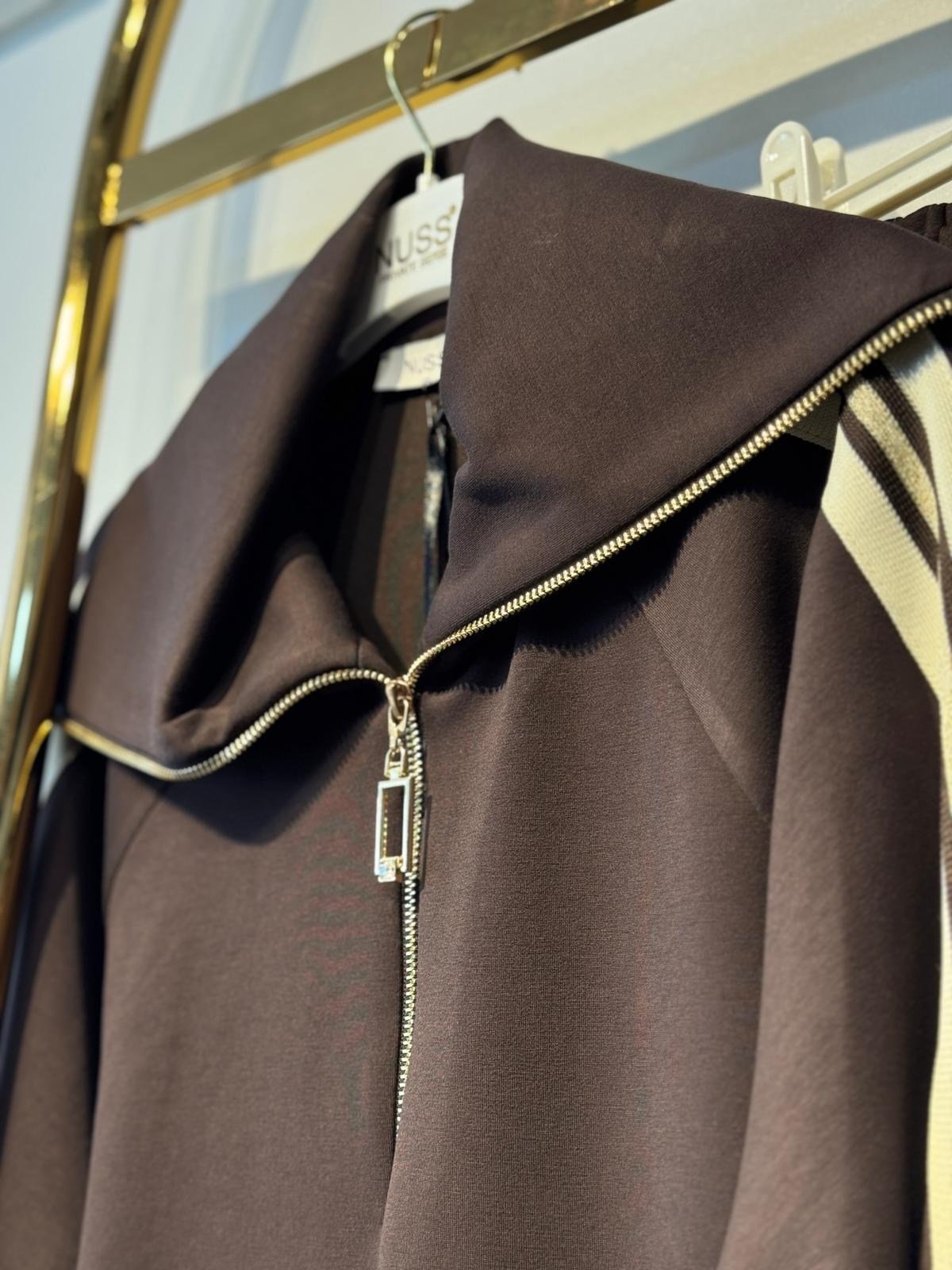 NUSS Şerit İşleme Detaylı Yakalı Tunik Pantolon Takım