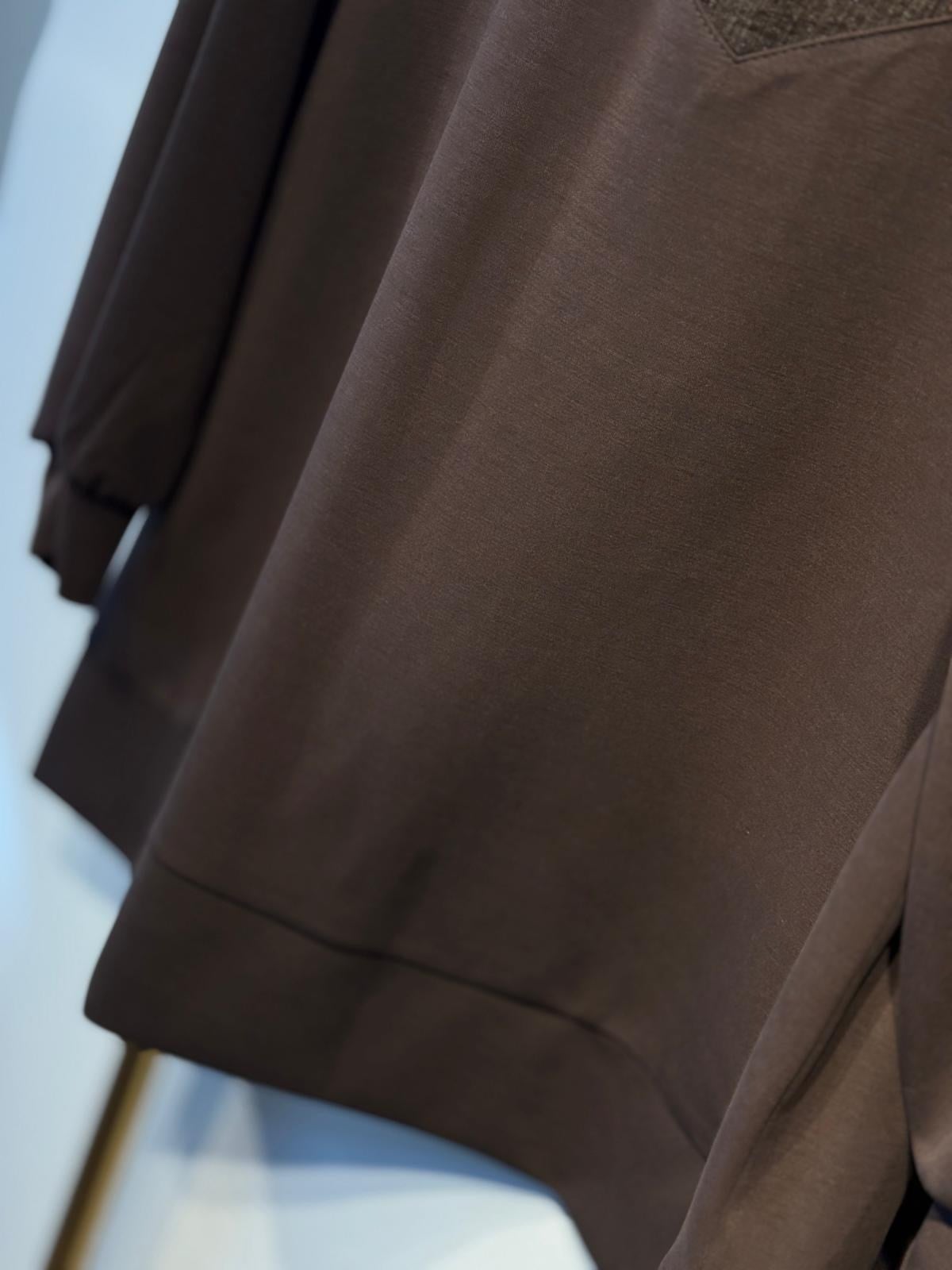 NUSS Tasarım Mix Kumaş Rahat Tunik Pantolon Takım