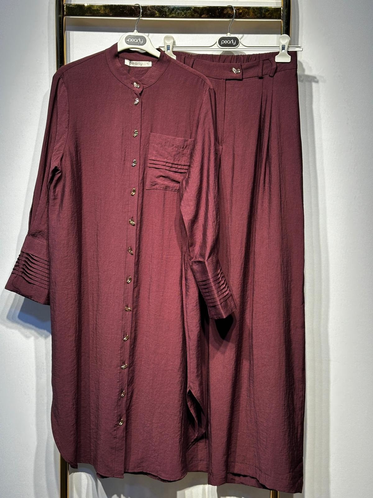 PEARLY Kol ve Cep Nervürlü Takım