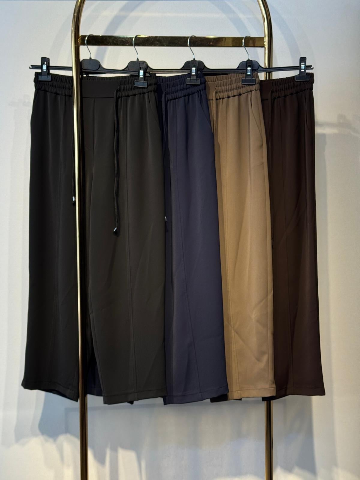 SENTEZ Elegance Beli Lastikli Dar Paça Pantolon