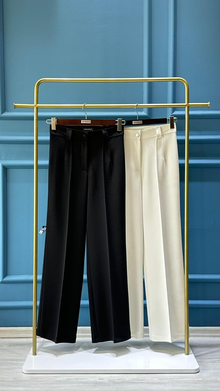 SENTEZ PENSLİ NERVÜRLÜ GENİŞ PAÇA PANTOLON