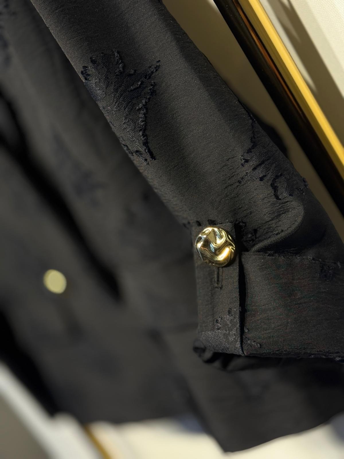 Sİ DESİGN my8 1211 Desenli Kumaş Gold Düğme Detaylı Kruvaze Ceket