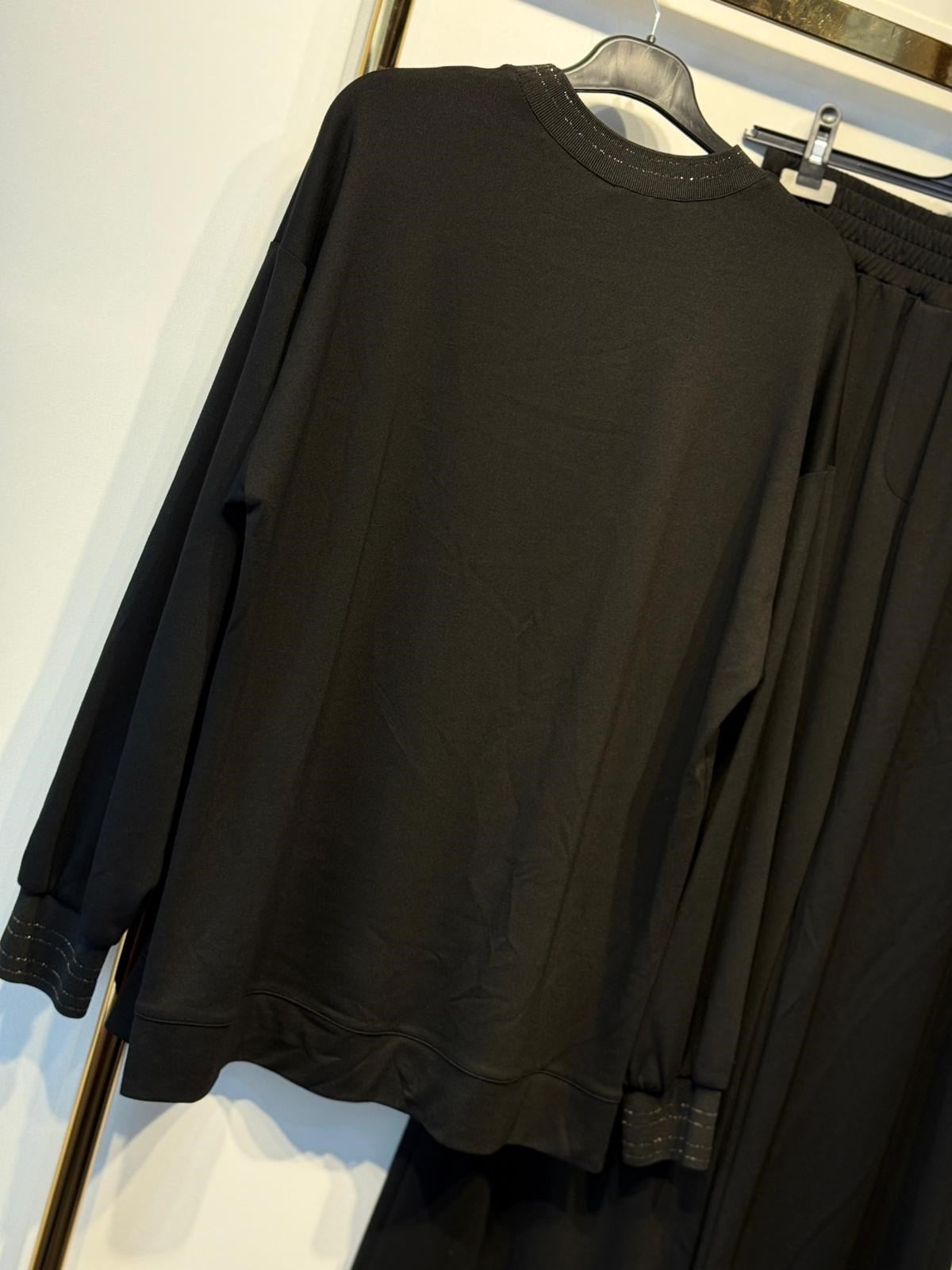 Sİ DESİGN my8 2225-4261 Nakış Payet İşlemeli Rahat Tunik Pantolon Takım