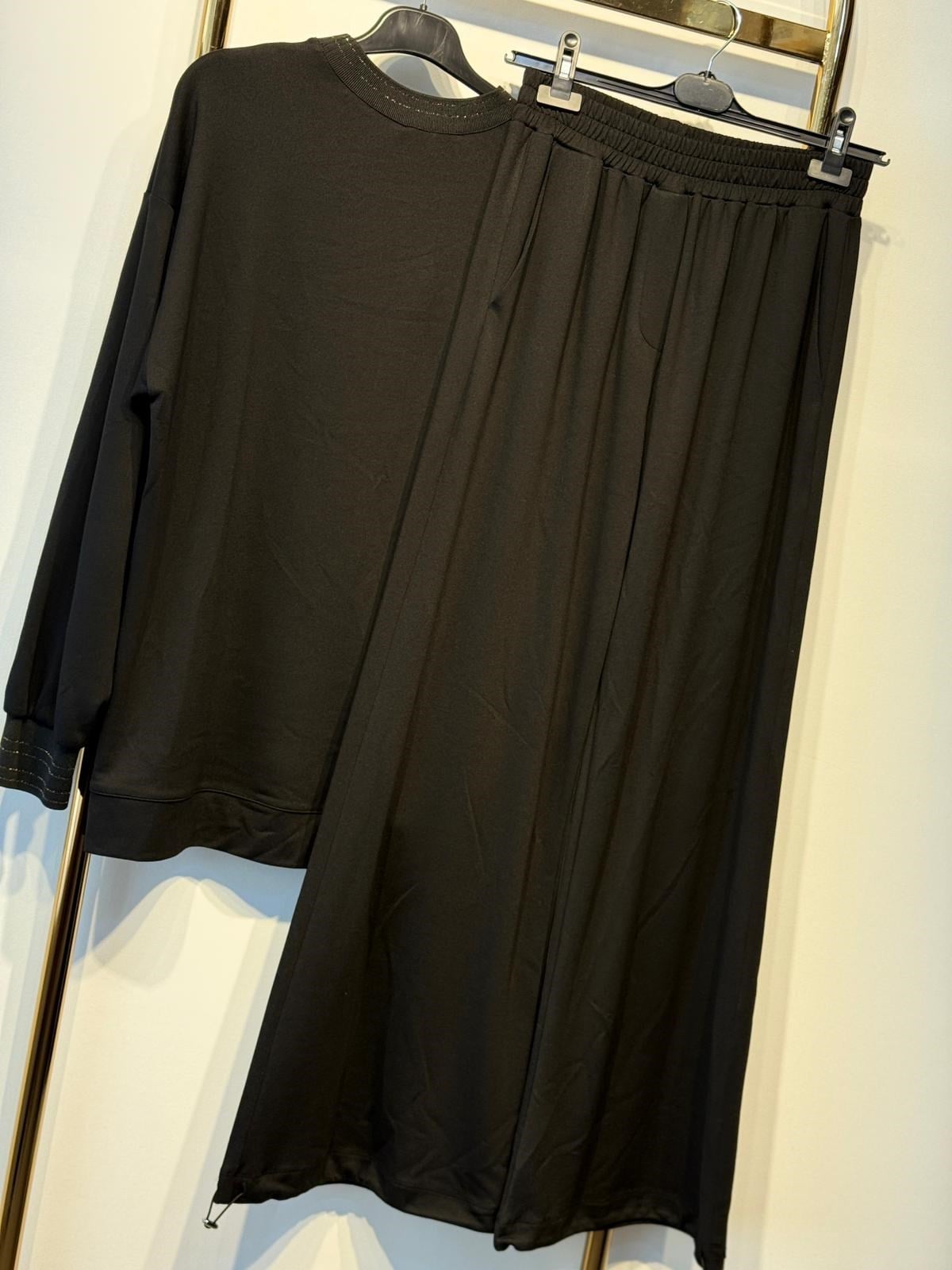 Sİ DESİGN my8 2225-4261 Nakış Payet İşlemeli Rahat Tunik Pantolon Takım