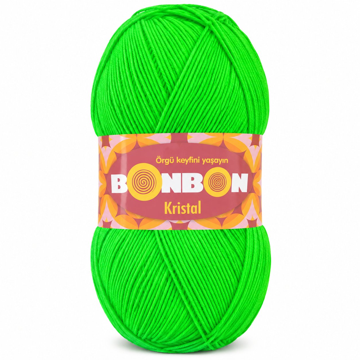 Bonbon Kristal Neon Yeşil Örgü İpi 100 gr 475 m
