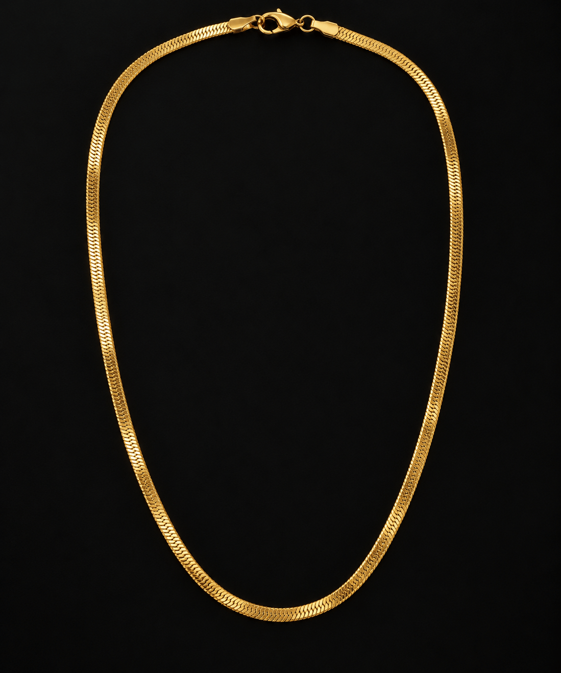 Erkek Gold Renk Balıksırtı Zincir Kolye – Şık ve Modern Tasarım