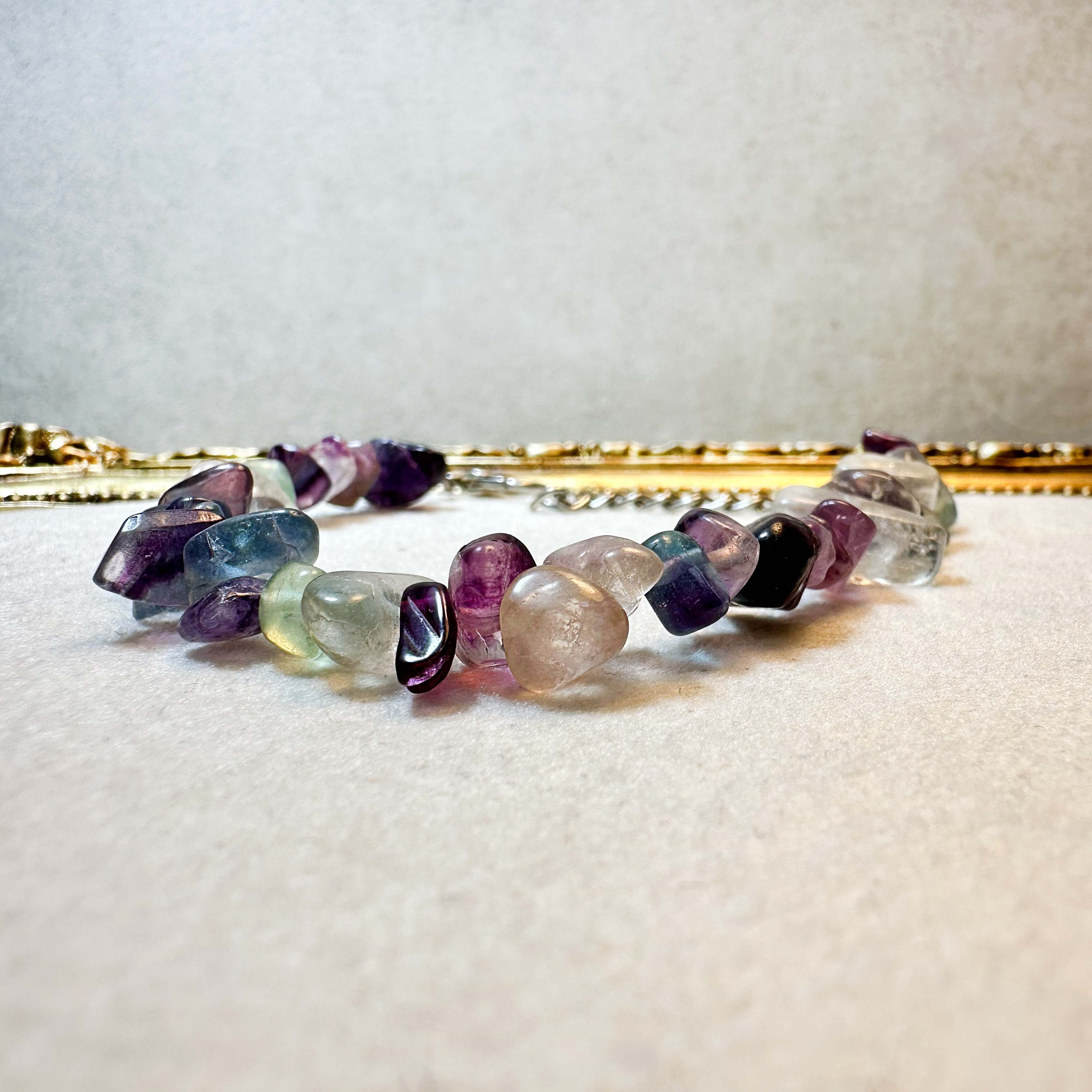 Florit (Fluorite) Çakıl Bileklik 19 cm – 5 mm Doğal Taş