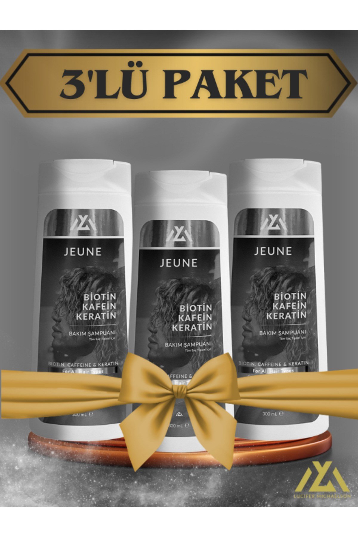 JEUNE ŞAMPUAN KERATİN -KAFEİN-BIOTIN 300ml ( 3'LÜ PAKET)
