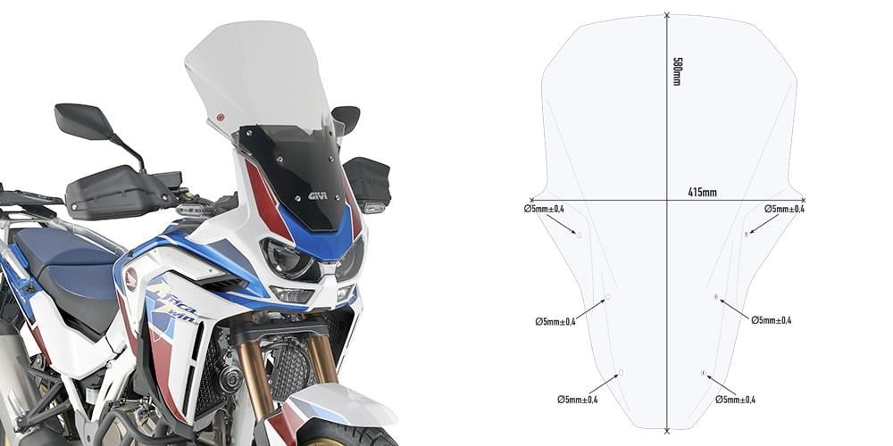 GIVI D1178ST HONDA CRF1100L AFRICA TWIN (24-26) - AFRICA TWIN ADV.SPORTS (20-26) RÜZGAR SİPERLİK