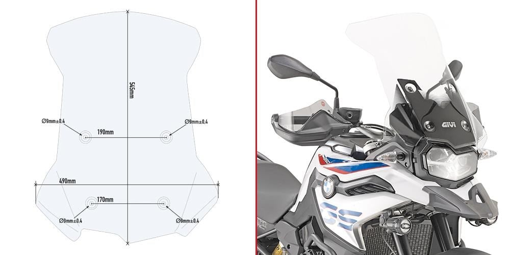 GIVI D5127ST BMW F 750 GS (18-23) - F 800 (24-26) - F 850 GS (18-23) RÜZGAR SİPERLİK