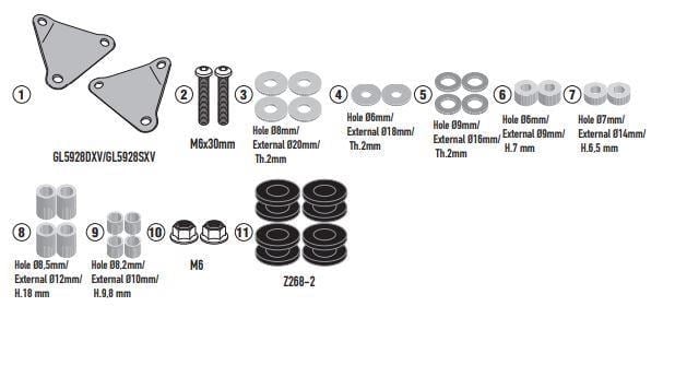 GIVI D6126KIT KYMCO DOWNTOWN 350 GT (24-26) RÜZGAR SİPERLİK BAĞLANTISI